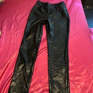 Black Faux Crocodile skin Pants from Francesca’s size small
